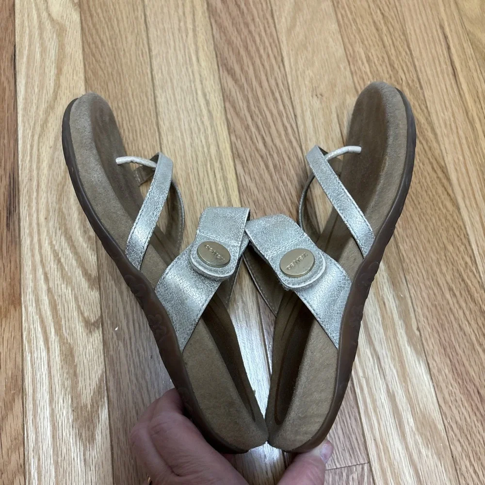 Aetrex Izzy Orthopedic Comfortable Leather Memory Foam Slide Sandals‎ for Women